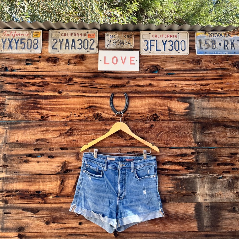 PILCRO | Signature High Ride Blue Denim Women's Shorts 28
